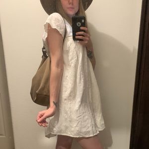 World Market - White Embroidered Hippie Moo Moo Dress